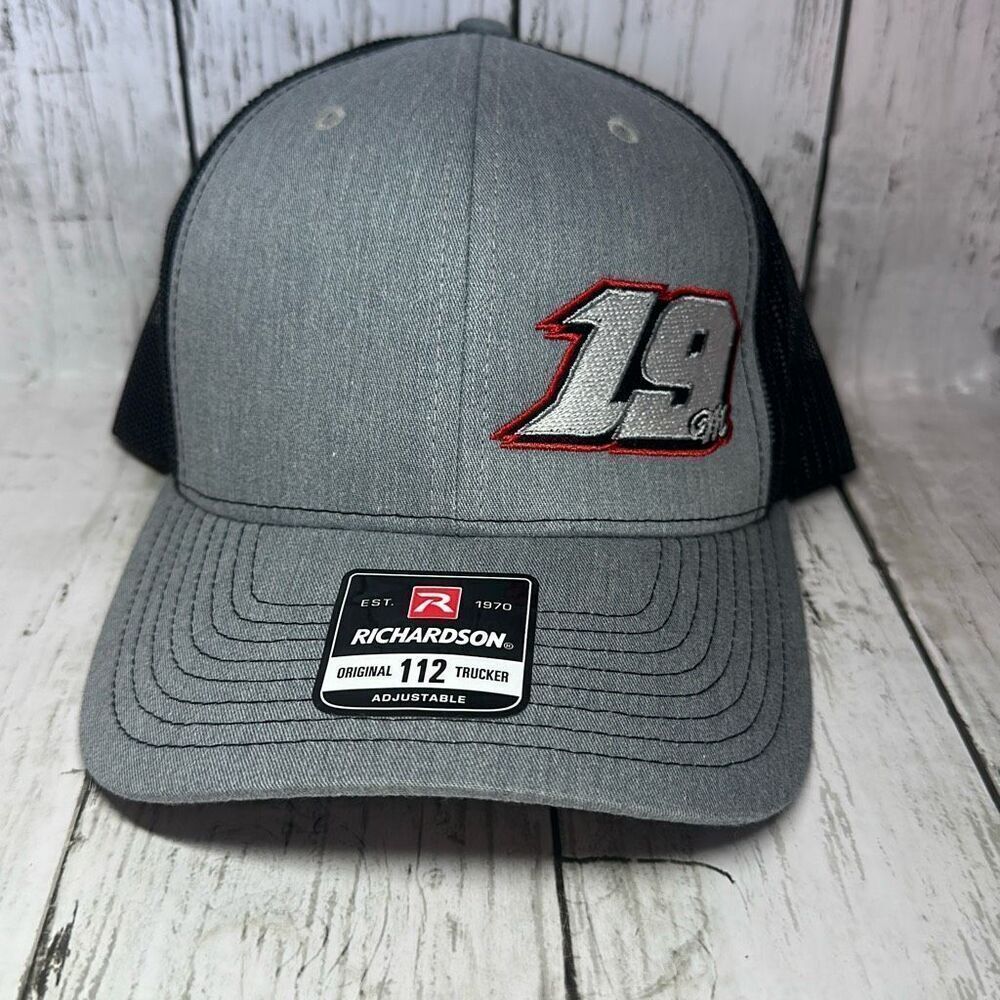 Richardson Original 112 Trucker‎ Hat Cap Gray Black Adjustable 19 Racing